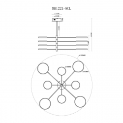 Потолочная светодиодная люстра MyFar Eva MR1221-8CL