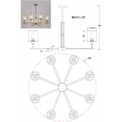 Подвесная люстра MyFar Alen MR1911-8P