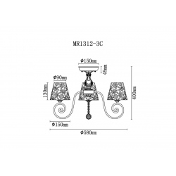 Потолочная люстра MyFar Ceiling Luna MR1312-3C