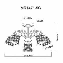 Потолочная люстра MyFar Luiza MR1471-5C