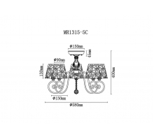 Потолочная люстра MyFar Ceiling Luna MR1315-5C