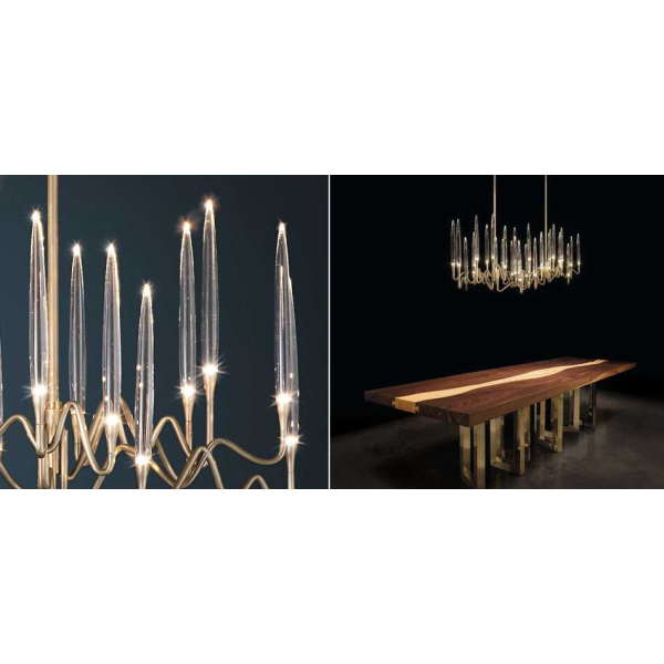 Подвесная люстра Imperium Loft Il Pezzo Chandelier Brass And Crystals L120 342634-22