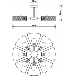 Потолочная люстра Arte Lamp Maasym A7044PL-8BK