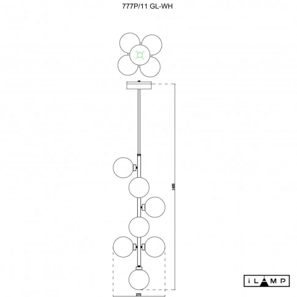 Подвесная люстра iLamp Golden 777P/11 GL-WH