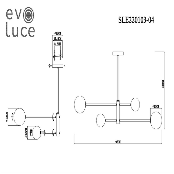 Подвесная люстра Evoluce Arcola SLE220103-04