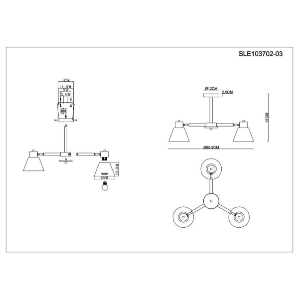 Потолочная люстра Evoluce Buve SLE103702-03 Потолочная люстра Evoluce Buve SLE103702-03