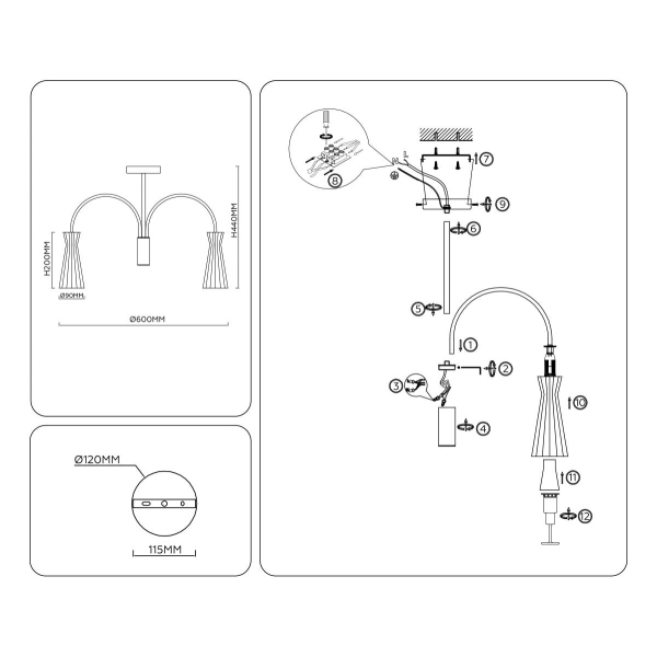 Люстра на штанге Ambrella light High light LH55651 Люстра на штанге Ambrella light High light LH55651