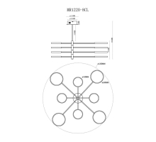 Потолочная светодиодная люстра MyFar Eva MR1220-8CL