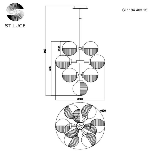 Подвесная люстра ST Luce Todo SL1184.403.13