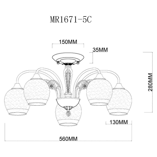 Потолочная люстра MyFar Nika MR1671-5C