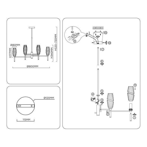 Люстра на штанге Ambrella light High light LH55202 Люстра на штанге Ambrella light High light LH55202