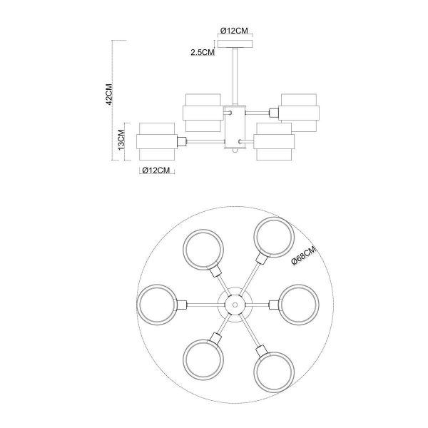 Потолочная люстра Arte Lamp Carlo A8205SP-6BK