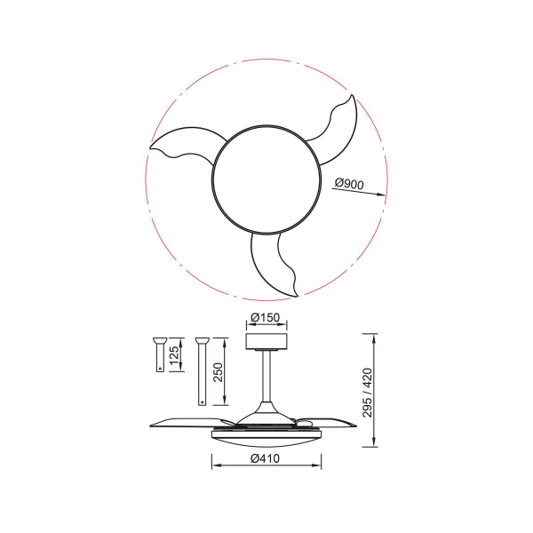 Люстра-вентилятор Mantra SLIM FAN mini 9056 Люстра-вентилятор Mantra SLIM FAN mini 9056