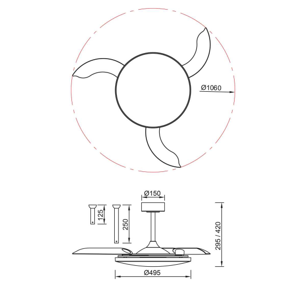 Люстра-вентилятор Mantra SLIM FAN 9007 Люстра-вентилятор Mantra SLIM FAN 9007