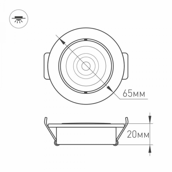 Мебельный светодиодный светильник Arlight LTM-R65WH 5W Day White 10deg 020767