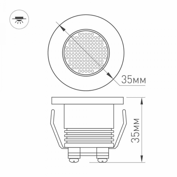 Мебельный светодиодный светильник Arlight LTM-R35WH 1W White 30deg 020751