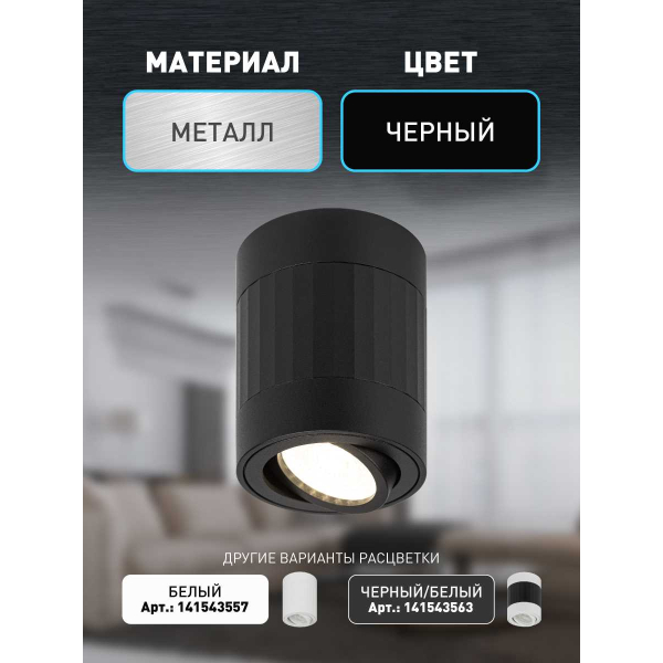 Накладной светильник ЭРА OL34 BK Б0056381
