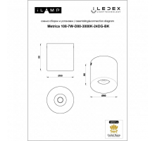 Потолочный светодиодный светильник iLedex Metrica 108-7W-D80-3000K-24DG-BK