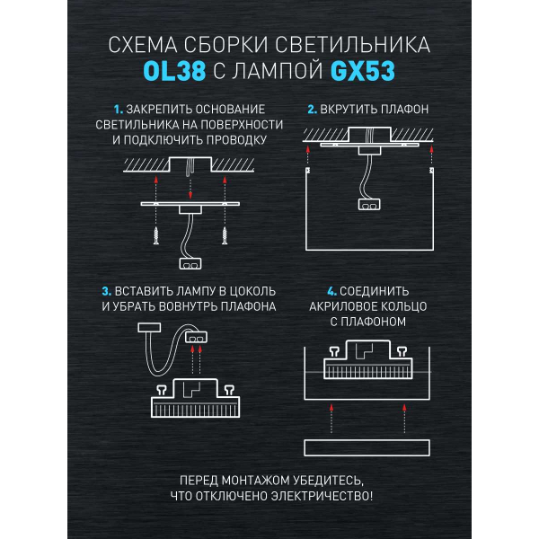 Настенно-потолочный светильник ЭРА OL38 BK Б0056386