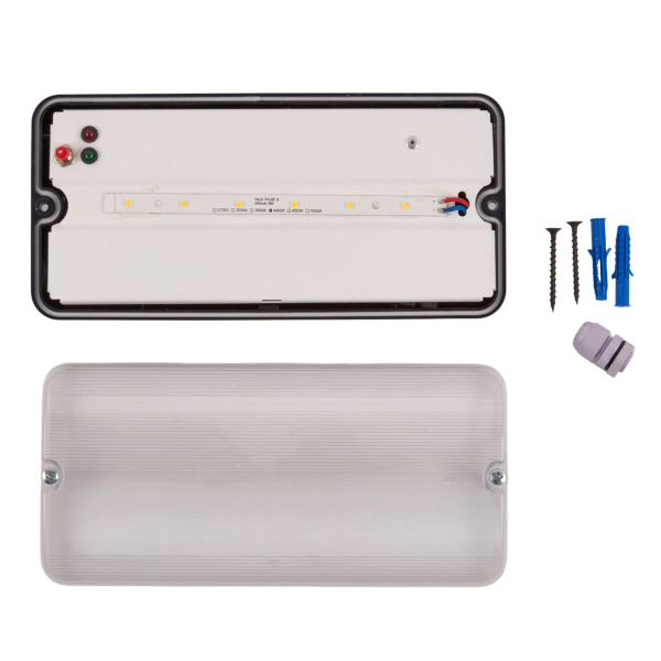 Светильник пылевлагозащищенный Uniel ULW-K25B 6W/4000K/EMG IP65 BLACK