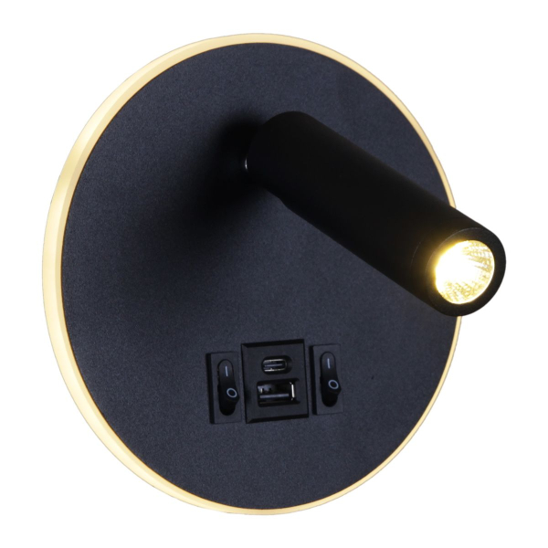 Настенный светодиодный светильник Reluce 86203-9.2-001KT LED12W+USB BK Настенный светодиодный светильник Reluce 86203-9.2-001KT LED12W+USB BK