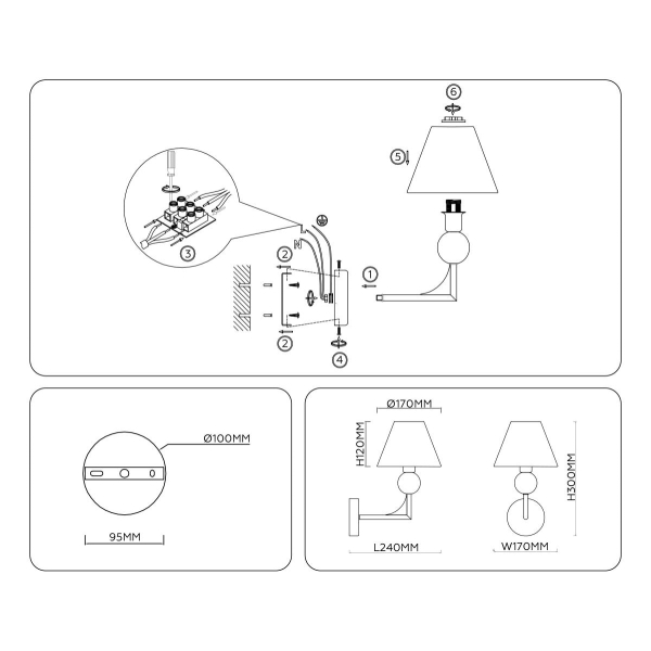 Настенный светильник Ambrella light High light LH75165 Настенный светильник Ambrella light High light LH75165