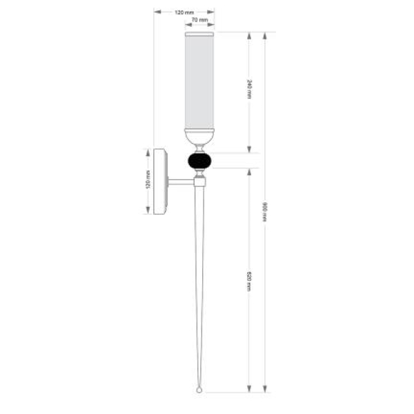 Настенный светильник KUTEK CANTU CAN-K-1(ZM/1)B/70