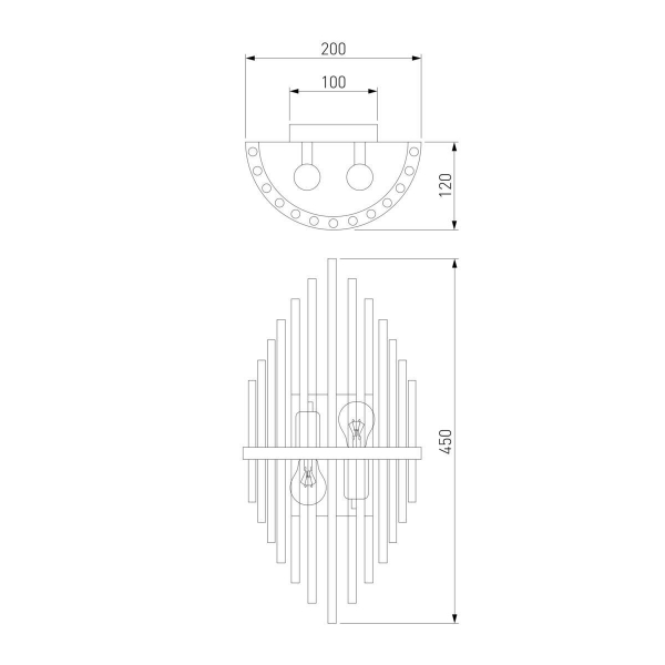 Настенный светильник Bogates Eclipse Allure 355/2 хром
