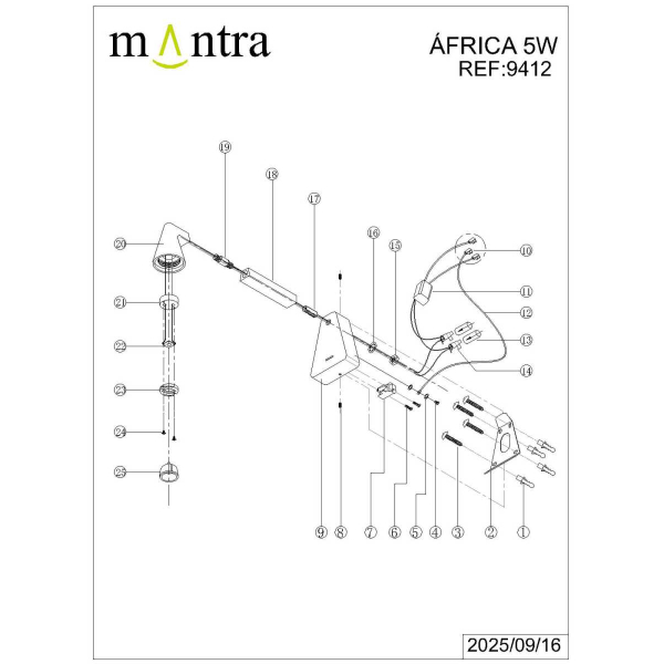 Настенный светильник Mantra Africa 9412