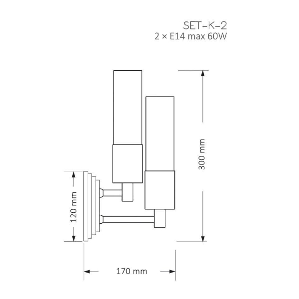 Настенный светильник KUTEK MOOD Seti SET-K-2(N) Настенный светильник KUTEK MOOD Seti SET-K-2(N)