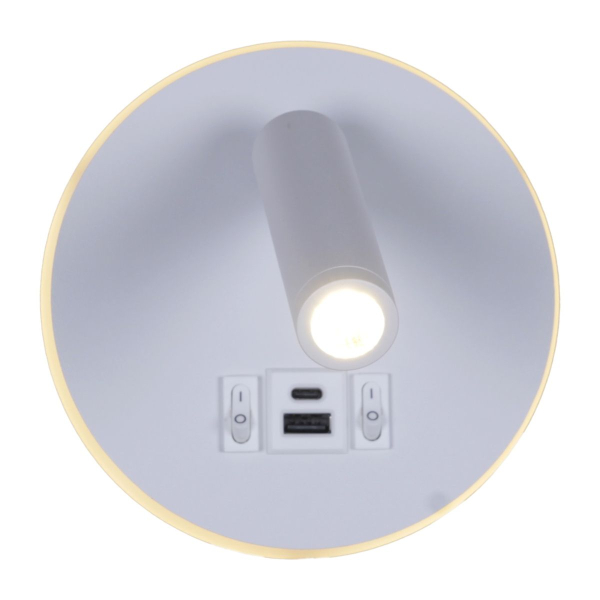 Настенный светодиодный светильник Reluce 86203-9.2-001KT LED12W+USB WT