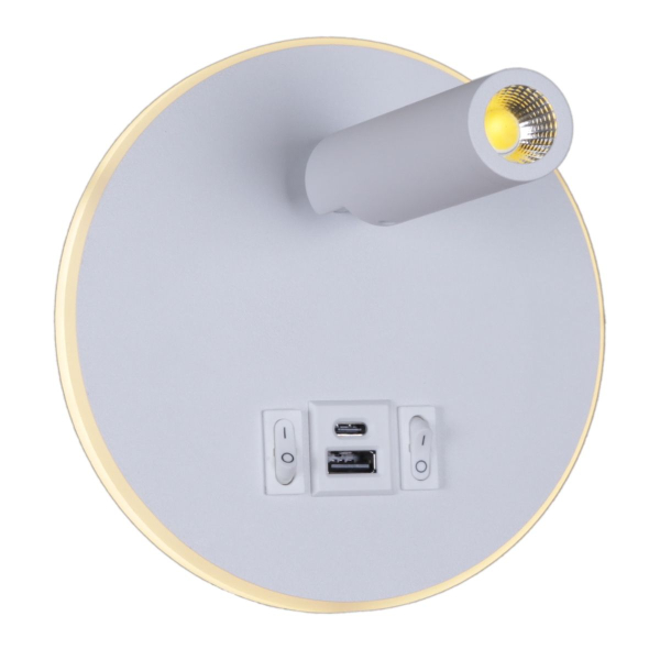 Настенный светодиодный светильник Reluce 86203-9.2-001KT LED12W+USB WT