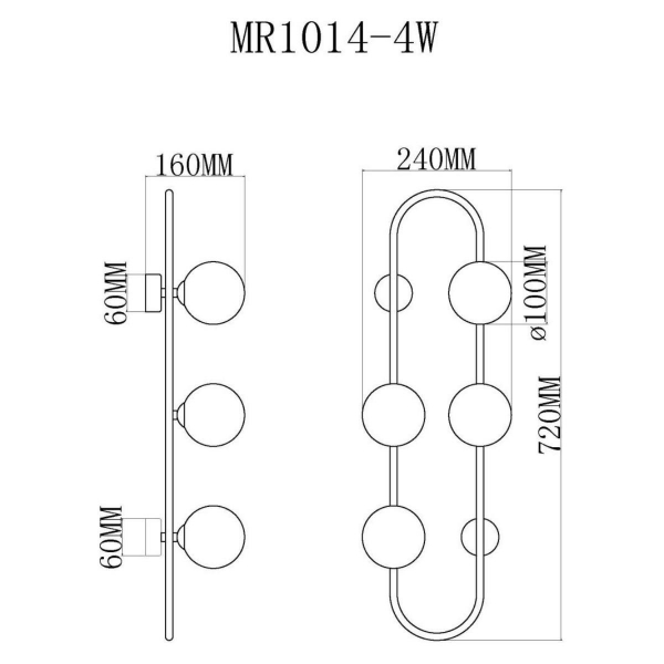 Настенный светильник MyFar Stacy MR1014-4W