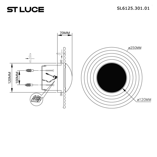 Настенный светодиодный светильник ST Luce Moon SL6125.301.01