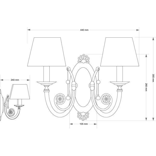 Настенный светильник KUTEK BIBIONE BIB-K-2(P/A)