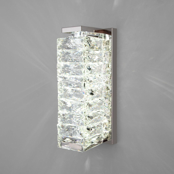 Настенный светодиодный светильник Eurosvet Blitz 40259 Led хром/ прозрачный хрусталь Strotskis Настенный светодиодный светильник Eurosvet Blitz 40259 Led хром/ прозрачный хрусталь Strotskis