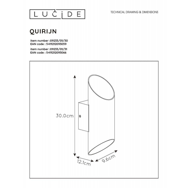 Настенный светильник Lucide Quirijn 09233/01/30