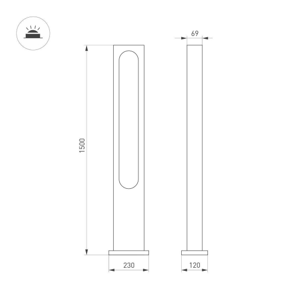 Уличный светодиодный светильник Arlight LGD-Muse-Boll-H1500-18W Warm3000 035395