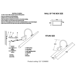 Подсветка для картин Crystal Lux CLT 123W600 CH