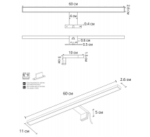 Подсветка для зеркал Arte Lamp Stecca A2730AP-1BK