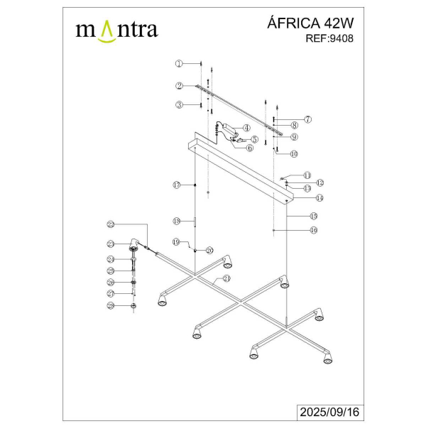 Подвесная люстра Mantra Africa 9408