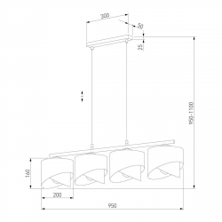 Подвесная люстра TK Lighting 4822 Grant White