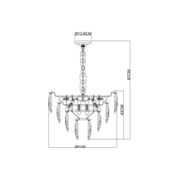 Подвесная люстра Arte Lamp Lilly A4070LM-9GO