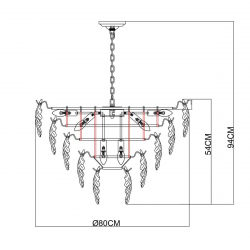 Подвесная люстра Arte Lamp Lilly A4070LM-12GO