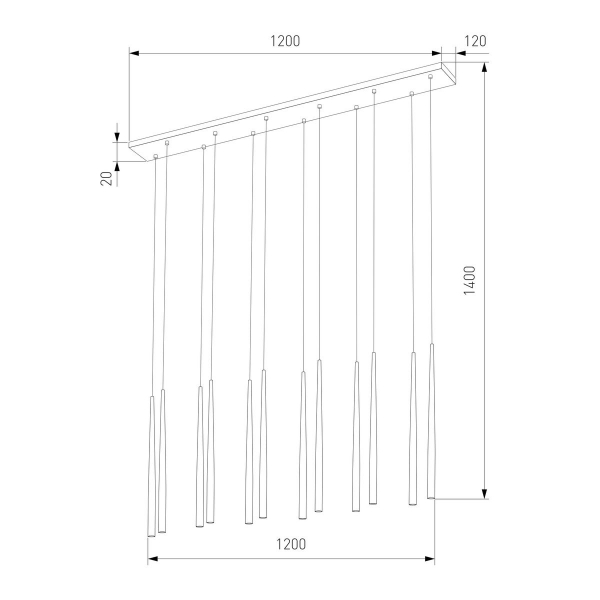 Подвесная люстра TK Lighting 10119 Piano