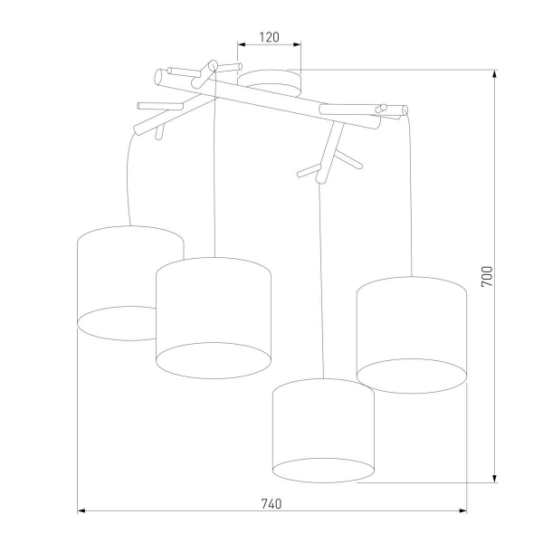 Подвесная люстра TK Lighting 6554 Albero White