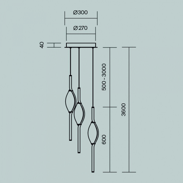 Подвесная светодиодная люстра Maytoni Foresight MOD347PL-L24BS3K