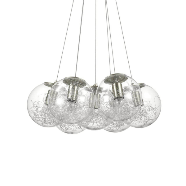 Подвесная люстра Ideal Lux Mapa Sat SP7 Nickel 176062 Подвесная люстра Ideal Lux Mapa Sat SP7 Nickel 176062