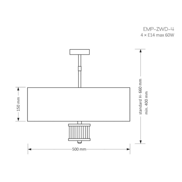 Подвесная люстра KUTEK MOOD Empoli EMP-ZWD-4(Z)