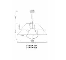 Подвесная люстра Arte Lamp Rondo A4086LM-6AB